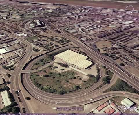 Aerial view of tunnel loop