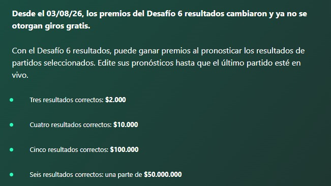 Premios del Reto 6 Resultados