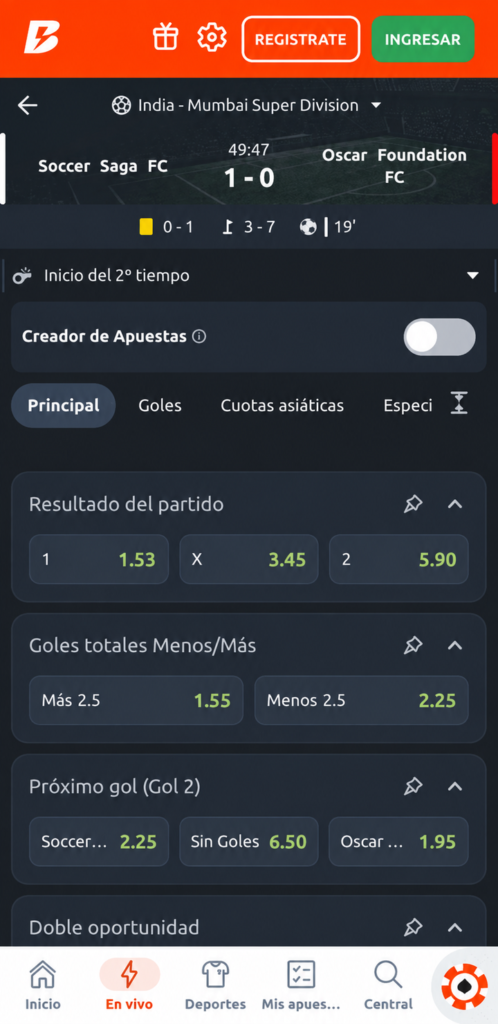 Betano app en Argentina: sección apuestas deportivas