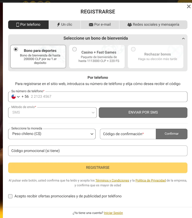 cómo depositar dinero en Betano