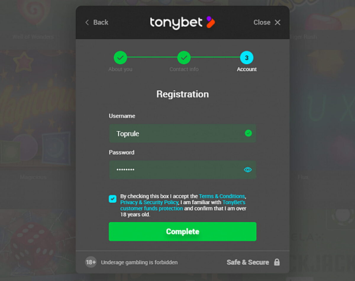TonyBet Login