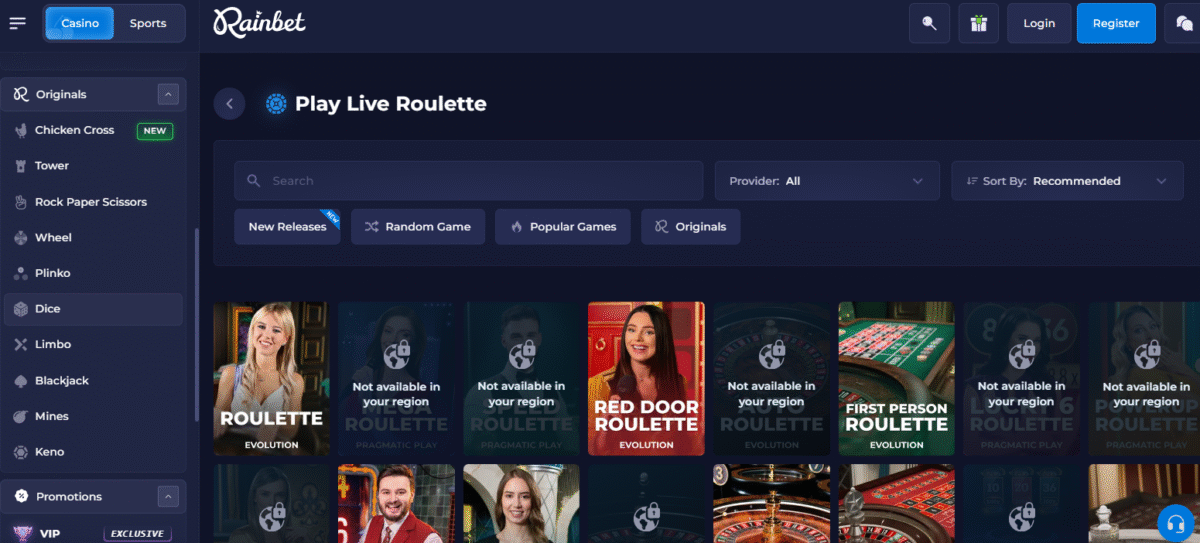 Rainbet Game Library
