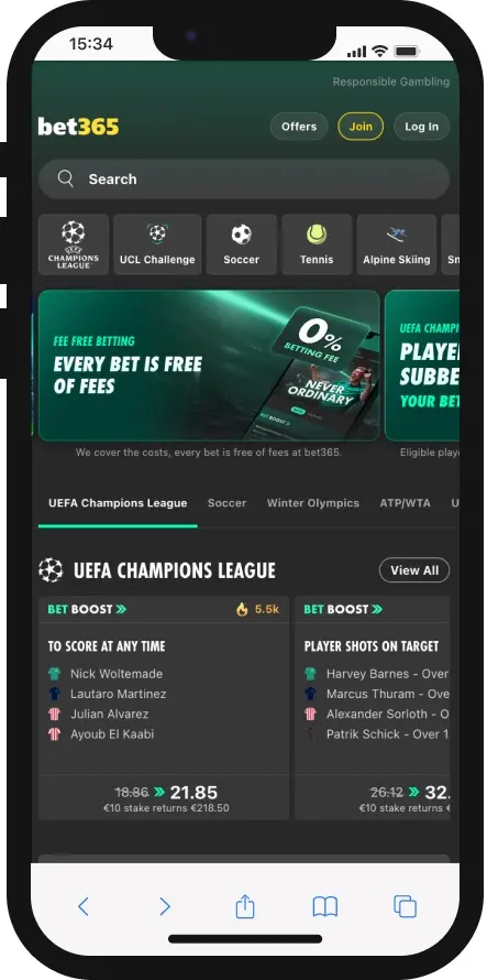 bet365 (Code: TPO365CA)
