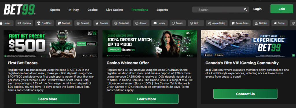 Bet99 promo code