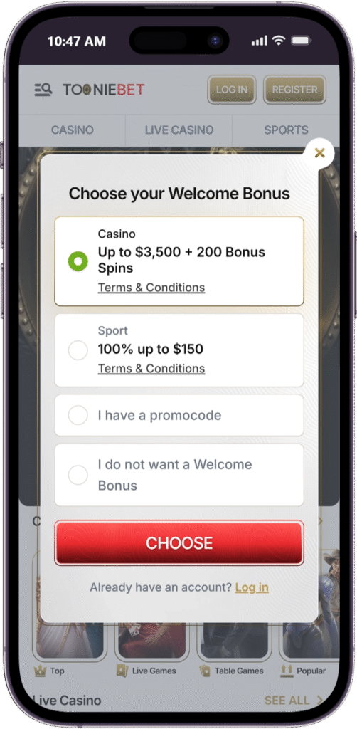 Tooniebet promo code