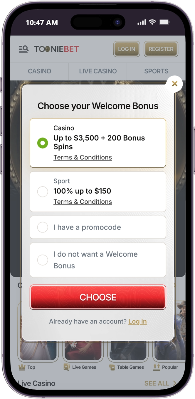 Tooniebet promo code