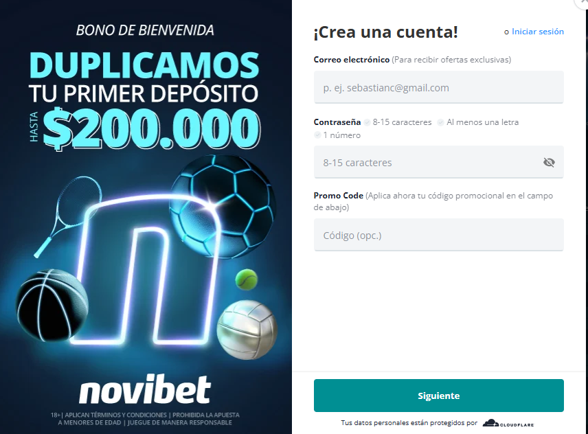 C&oacute;digo promocional Novibet