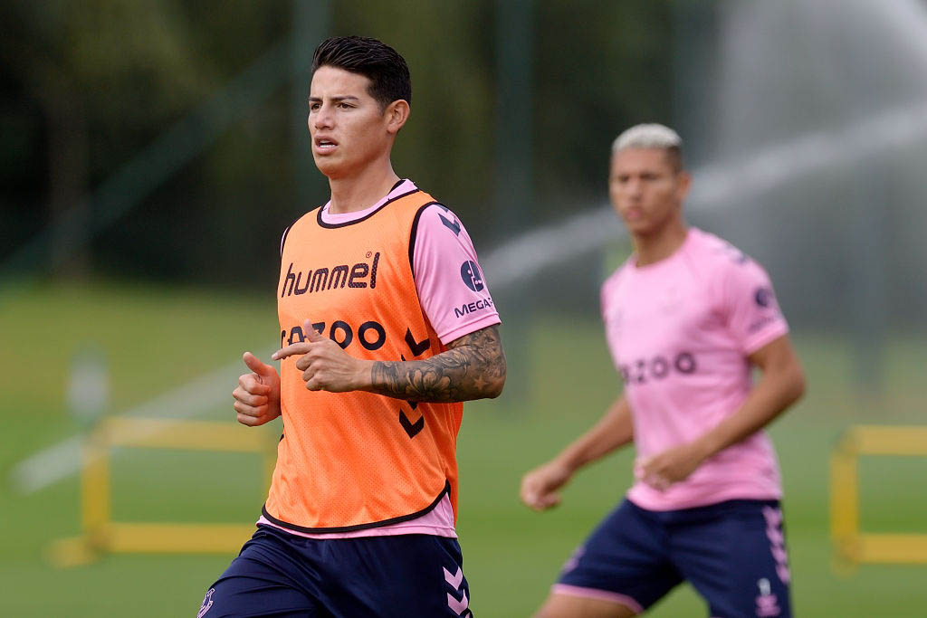 James Rodriguez in training at Finch Farm