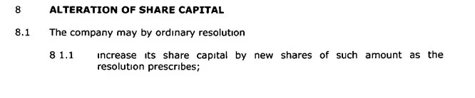 Alteration of Share Capital