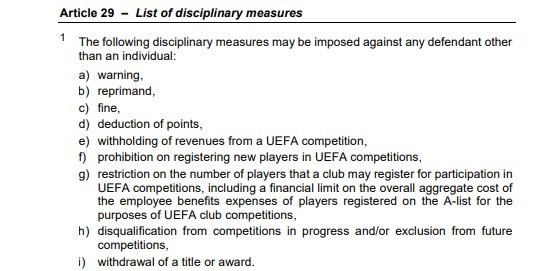 FFP discplinary measures