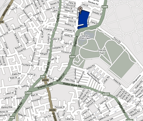 Map of Walton, Anfield, Everton area