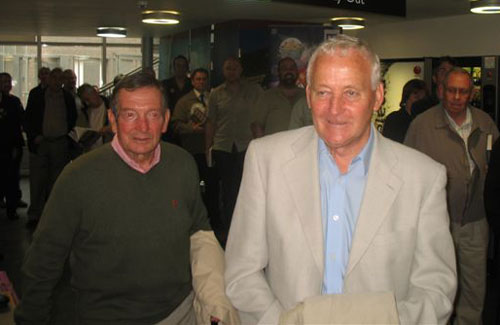 Alex Parker and Alex Young arrive at BBC Radio Merseyside