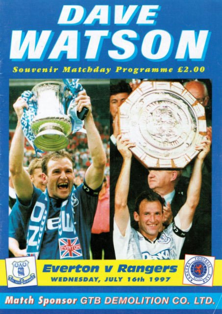 Dave Watson testimonial programme cover