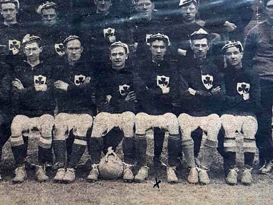 Bobby Irvine in the Ireland junior in team, 1921