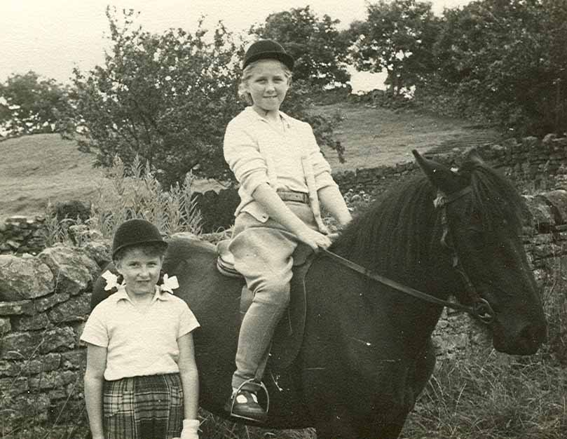 Brenda and Jill Thomas with Blackie