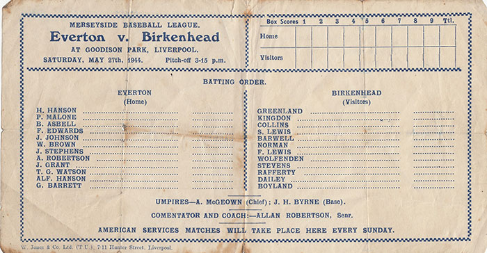 Merseyside Baseball League - Everton vs Birkeanhead