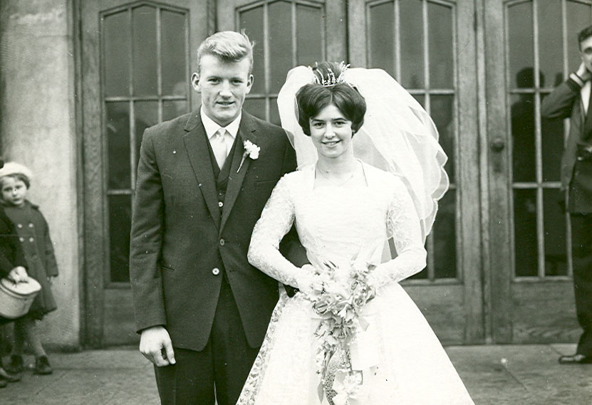 Jimmy and Pat Gabriel on their wedding day in 1961