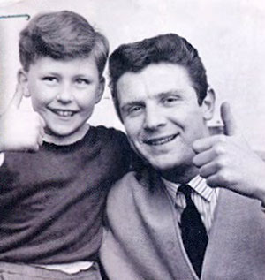 Bernard with Brian Labone in 1965