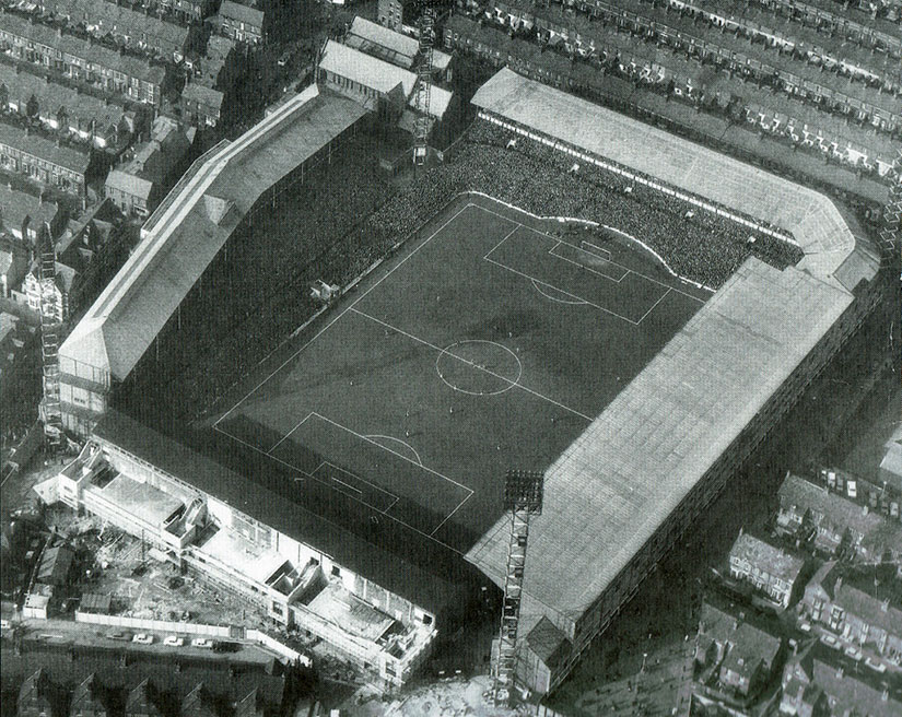 Aerial view of Goodison Park, circa 1965