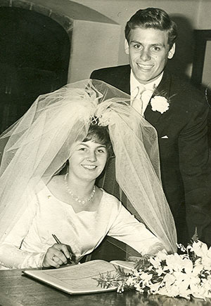 Gordon and Ann West on their wedding day
