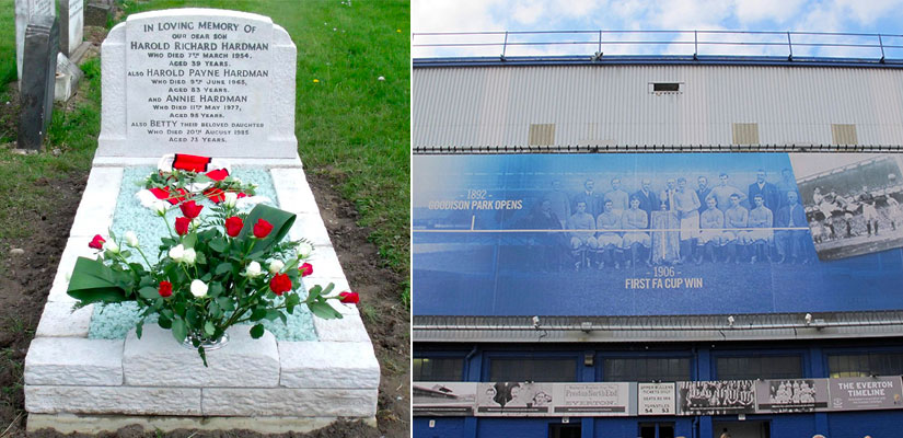 Harold Hardman grave; 1906 FA Cup winning team