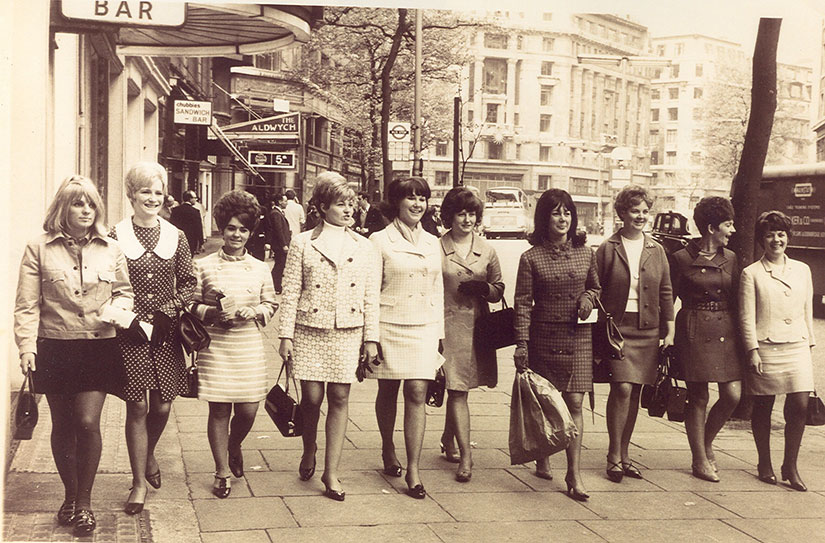 The Everton wives outside the Waldorf before the 1968 FA Cup final