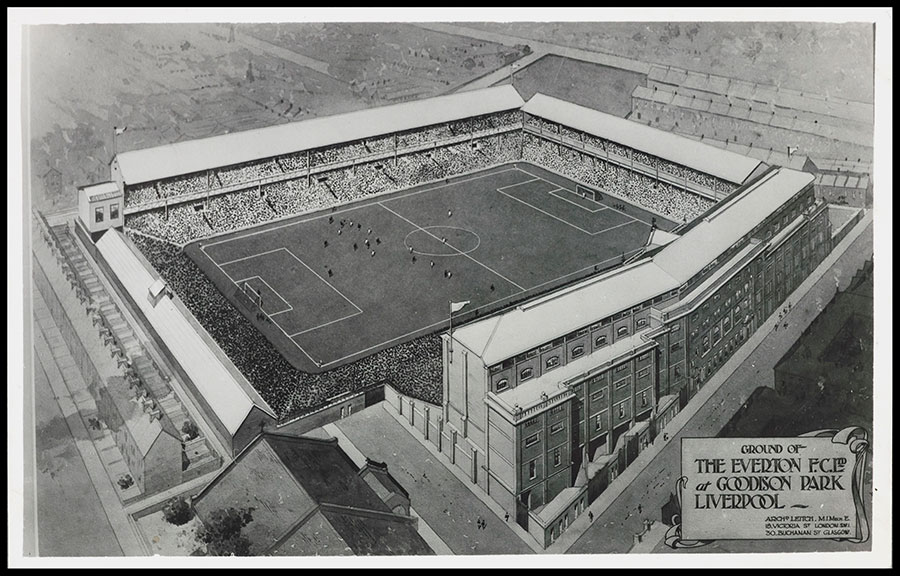 Drawing of Goodison Park commissioned by Archibald Leitch