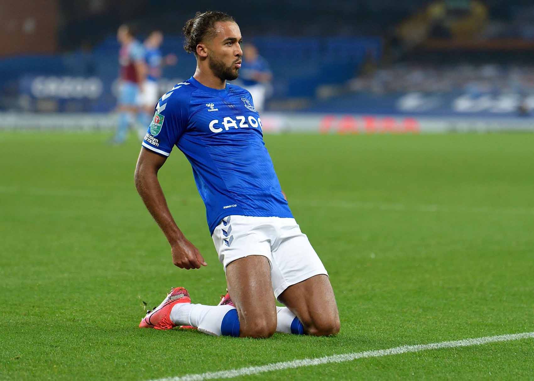 Dominic Calvert-Lewin celebrates his opening goal