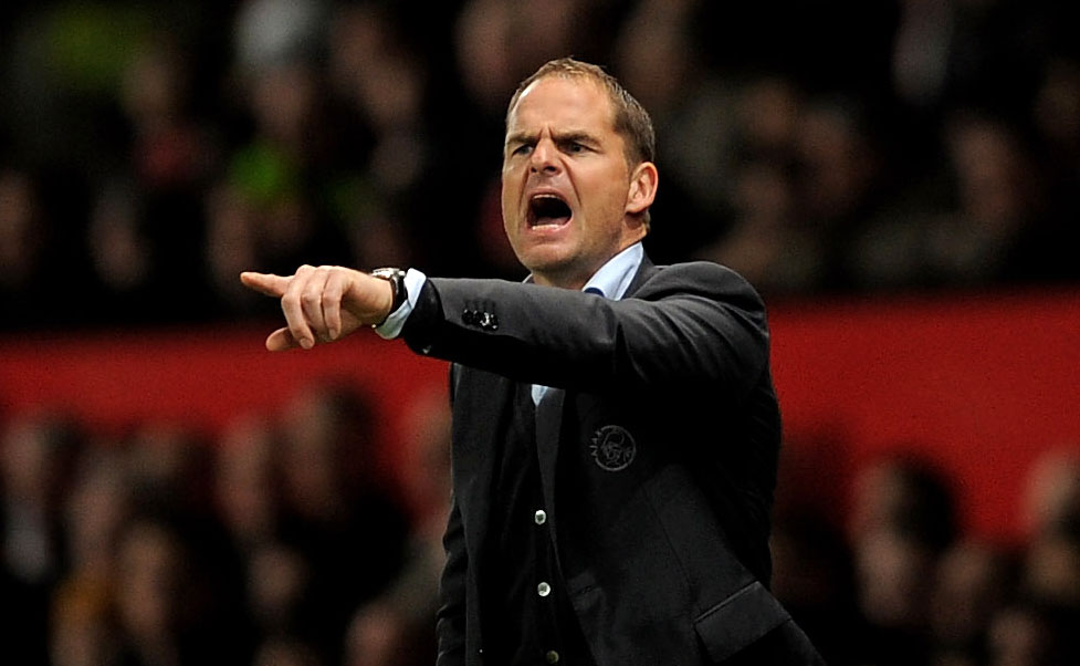 Frank de Boer at Old Trafford during a Europa League Round of 32 fixture