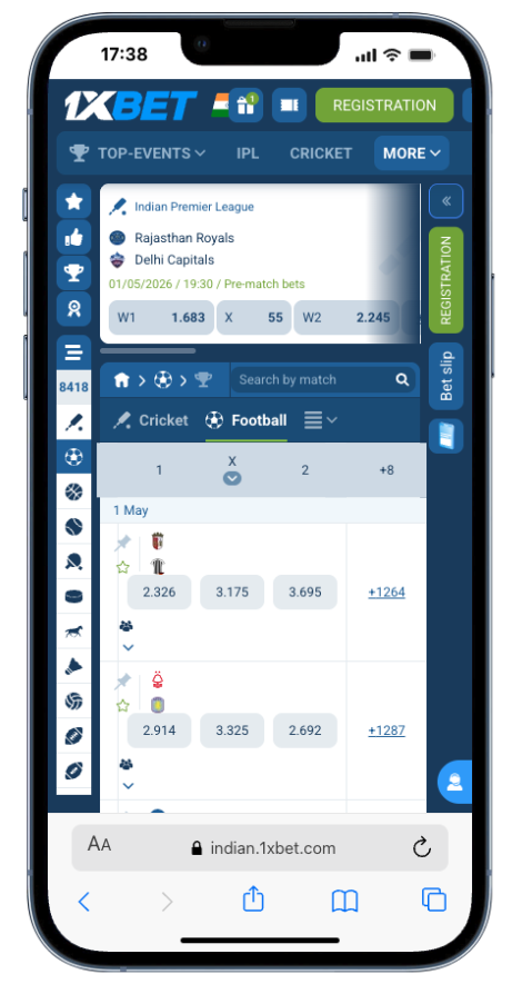 1XBET FOOTBALL BETTING