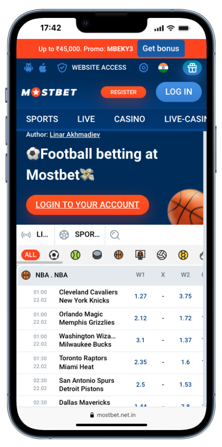 mostbet football betting