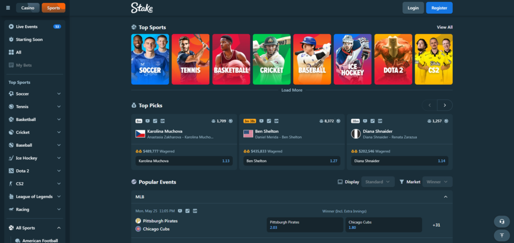 Popular Sports to Bet on at Stake India