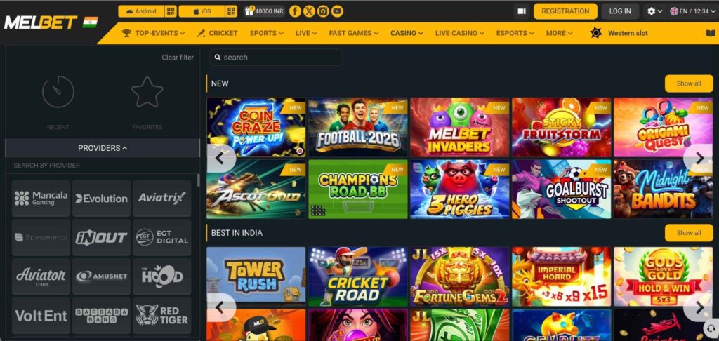 Melbet Casino Section Overview