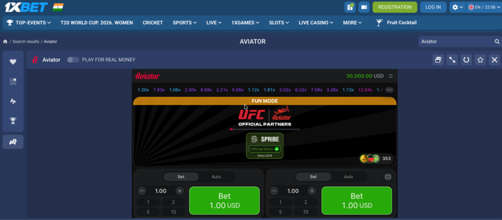 1xBet Casino Section Overview