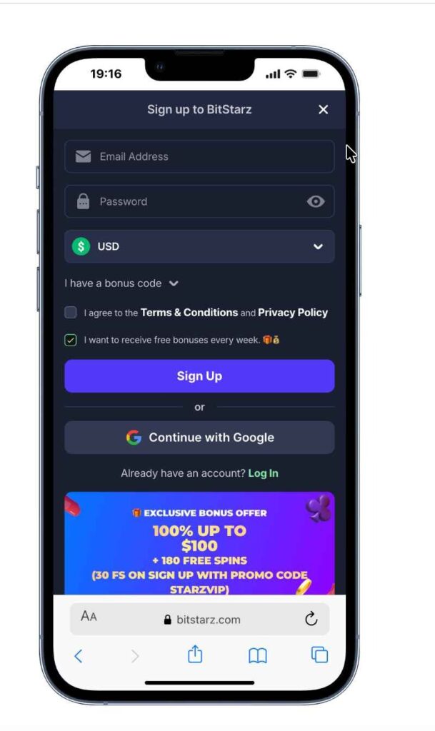 BitStarz Registration