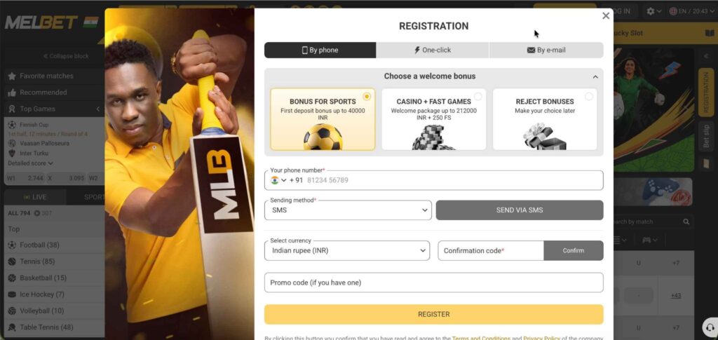 Melbet Registration