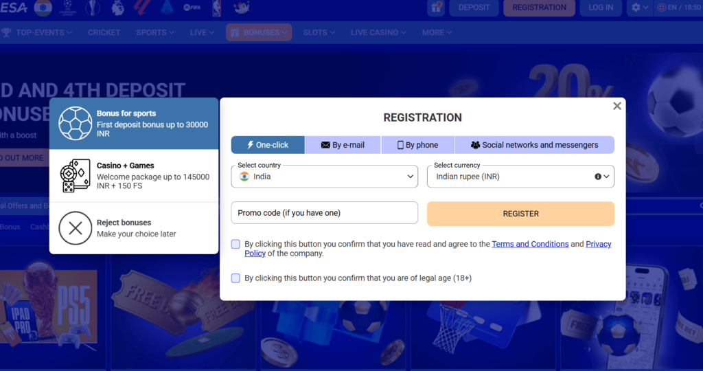 Paripesa registration