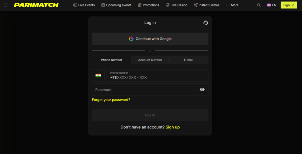 Parimatch Login After Registration