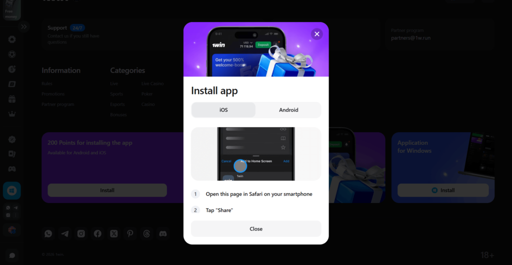 Download the 1win App
