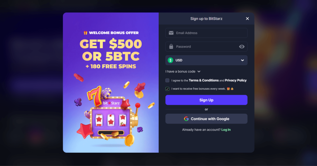 Bitstarz Registration