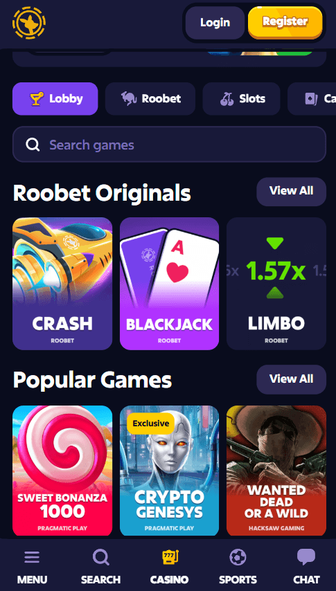 Roobet Betting Features
