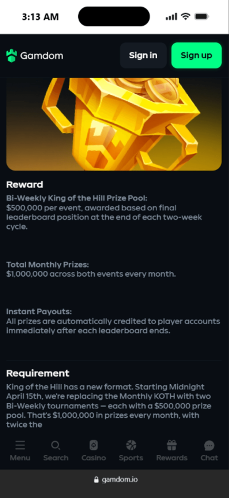 Gamdom Betting Features