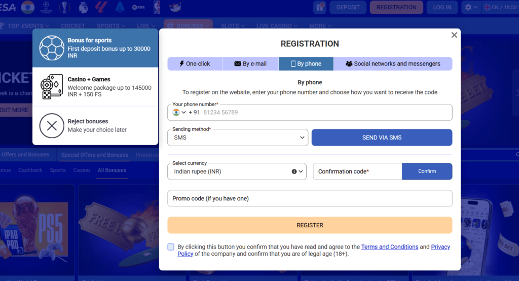 Paripesa registration
