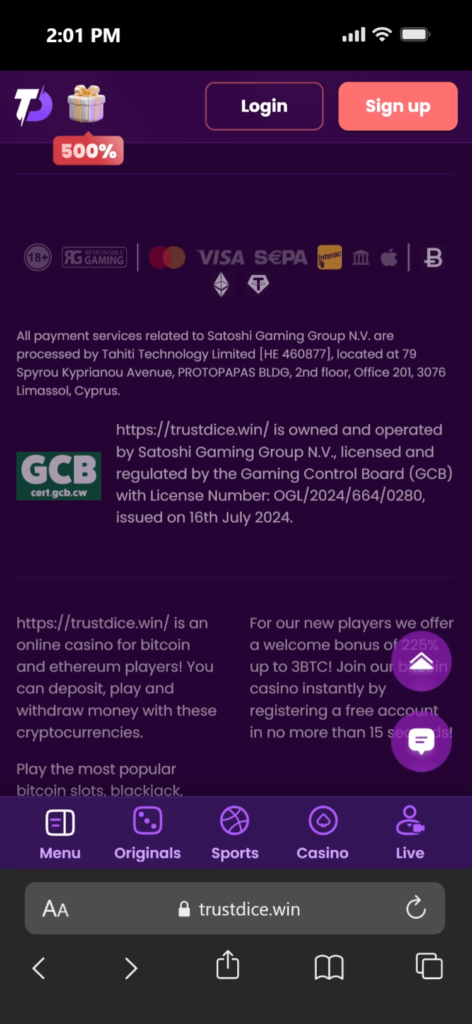 TrustDice Bonus Safety and Responsible Gambling