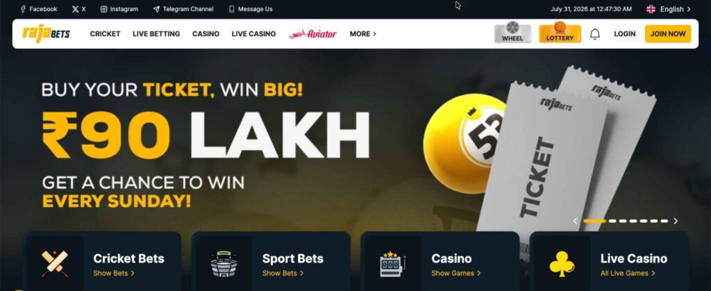 Rajabets Payment Methods