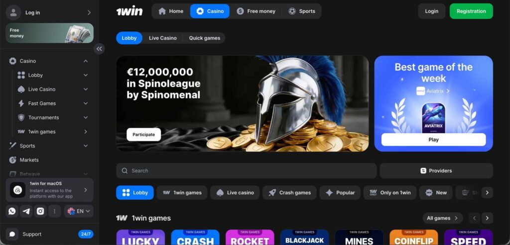 1win Casino Section Overview