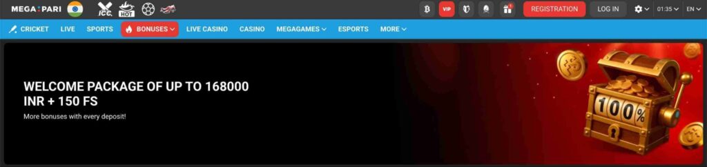 Megapari Registration Bonus