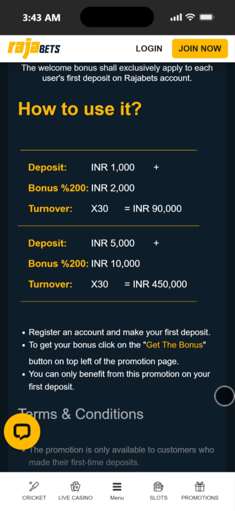Rajabets Registration