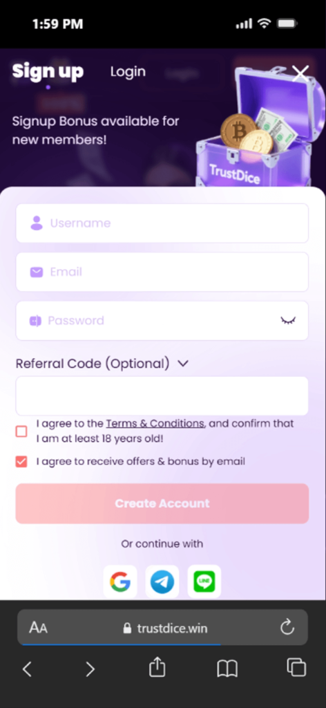 How to Activate or Verify the TrustDice Offer