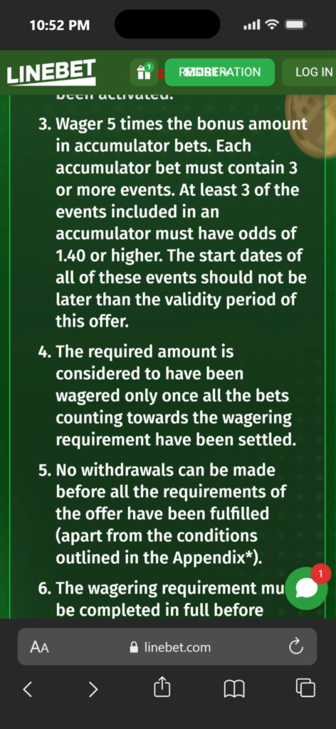 Current Linebet Welcome Offer